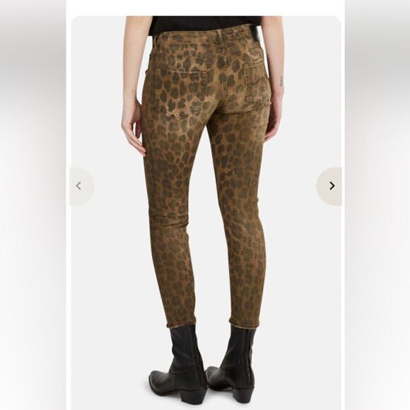 R13 Late Skinny Leopard Print Jeans Mob Wife - Picture 2 of 7